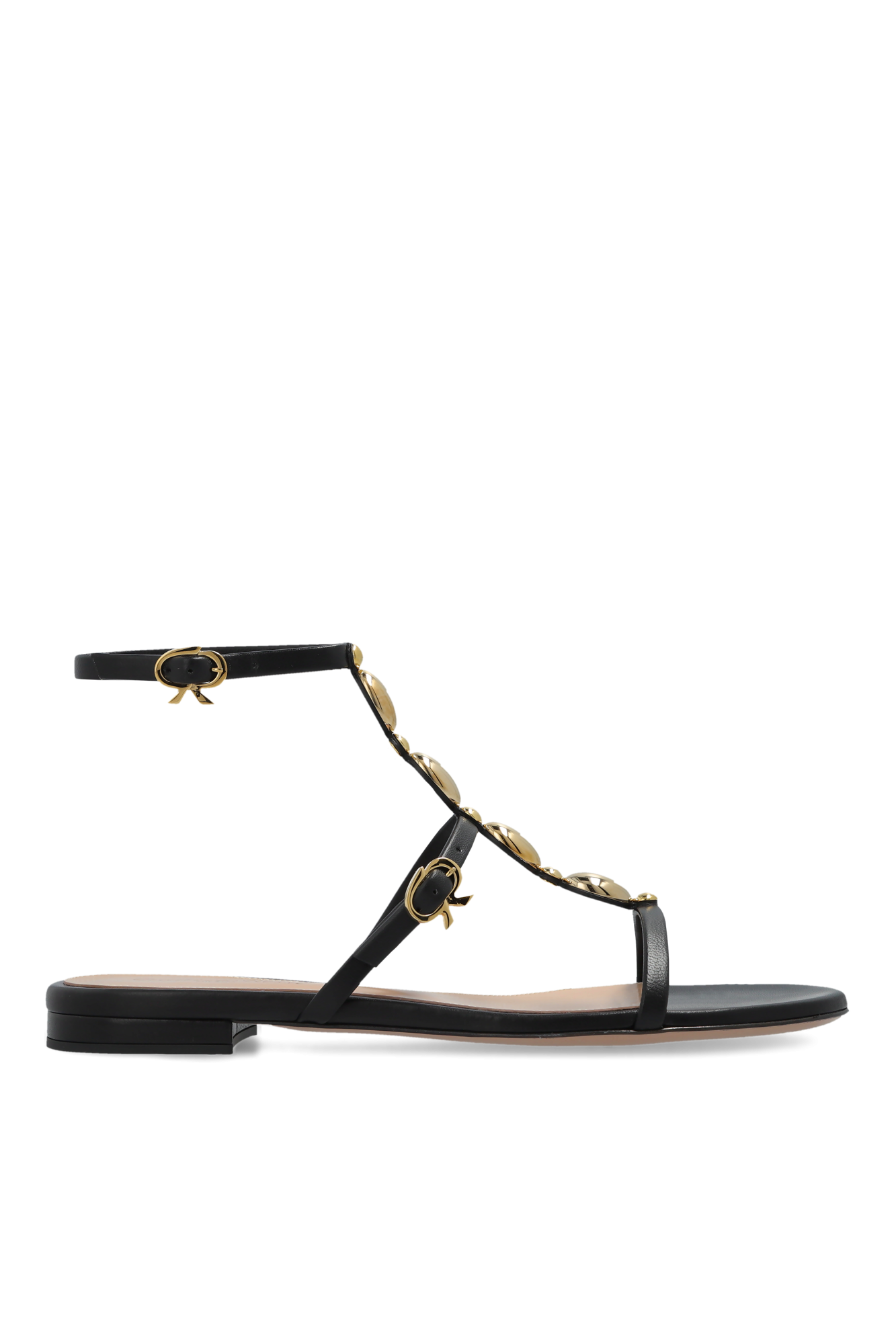 サンダル・ミュール Gianvito Rossi Nappa Leather Sandals With Buckled Strap Gianvito Rossi - Off White T-Strap Leather Jeweled Sandal, 45mm